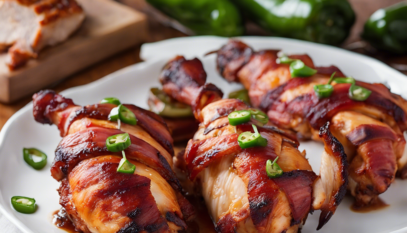 Bacon Wrapped BBQ Jalapeño Chicken