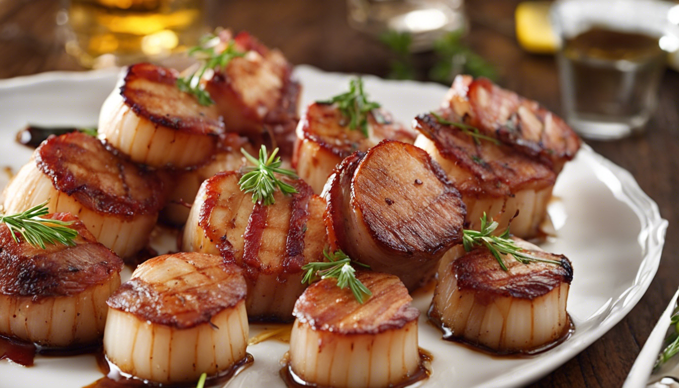 Bourbon Bacon Wrapped Scallops