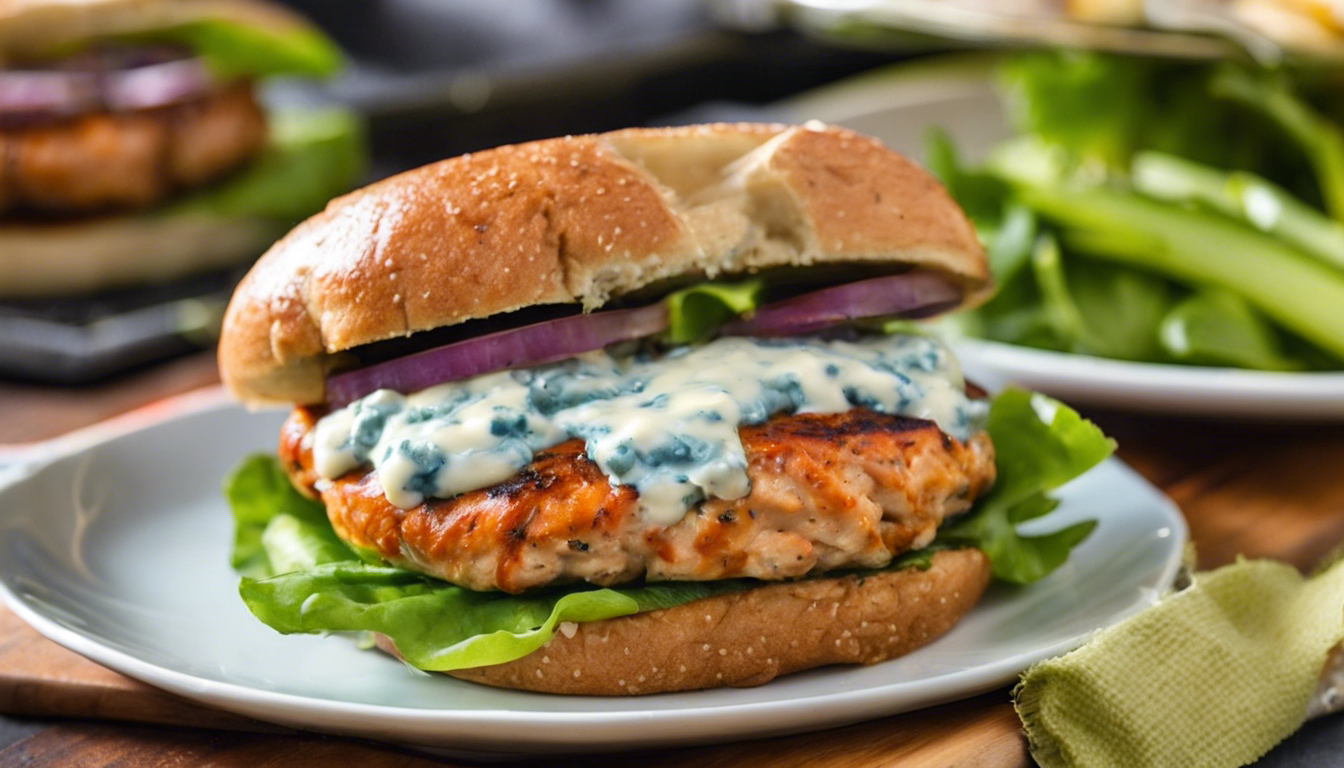 Buffalo Blue Cheese Grilled Turkey Burgers