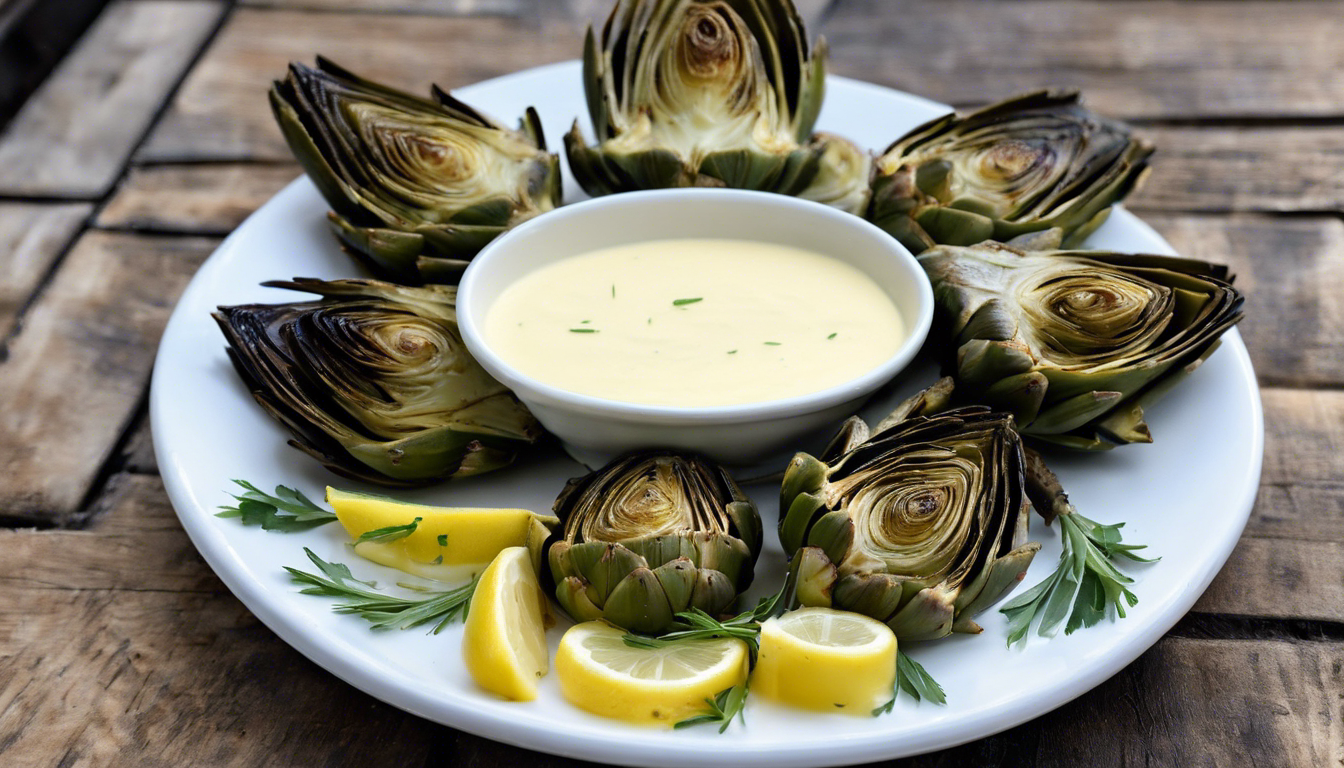 Grilled Artichokes with Lemon Garlic Aioli