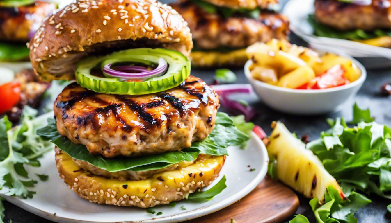 Teriyaki Pineapple Turkey Burgers