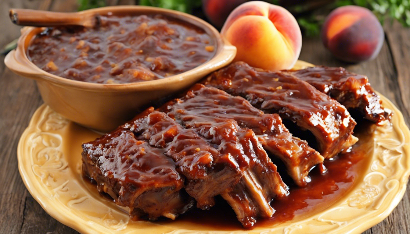 Peach BBQ Ribs Crock Pot Recipe