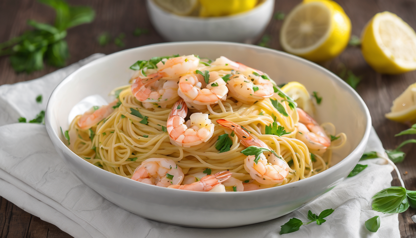 Lemon Garlic Shrimp Pasta